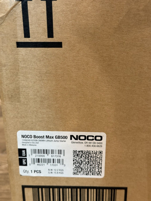NOCO GB500 BOOST MAX ULTRASAFE JUMP STARTED 6250A 12 V/24 V (NEW FACTORY SEALED)
