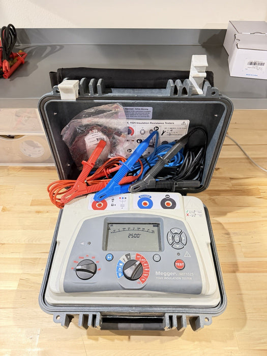 MEGGER MIT1525 15 KV HIGH VOLTAGE INSULATION RESISTANCE TESTER WITH CABLES - TESTED