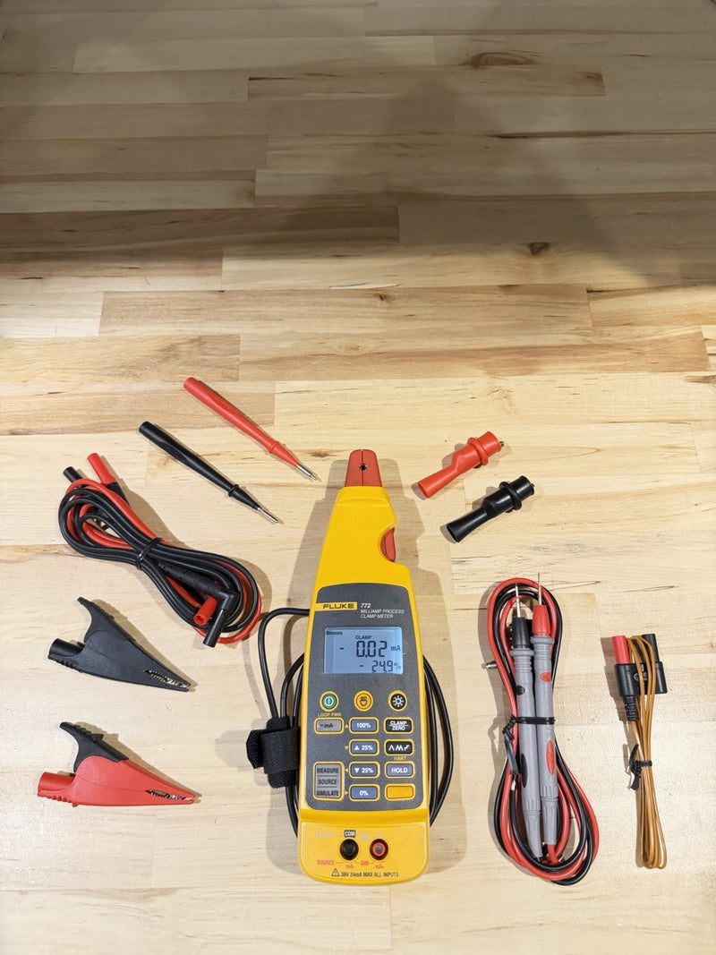 FLUKE 772 MILLIAMP PROCESS CLAMP WITH LEADS & CLIPS TESTED