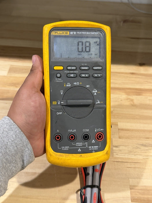 FLUKE 87V TRUE RMS MULTIMETER W/ LEADS - TESTED (SHIPS FAST)