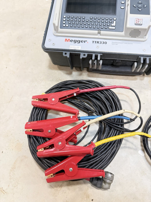MEGGER TTR330 TRANSFORMER TURN-RATIO TEST SET W/ CABLES & BAG  (TESTED)