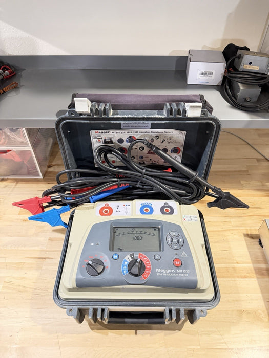 MEGGER MIT1525 15 KV HIGH VOLTAGE INSULATION RESISTANCE TESTER W/ CABLES -TESTED