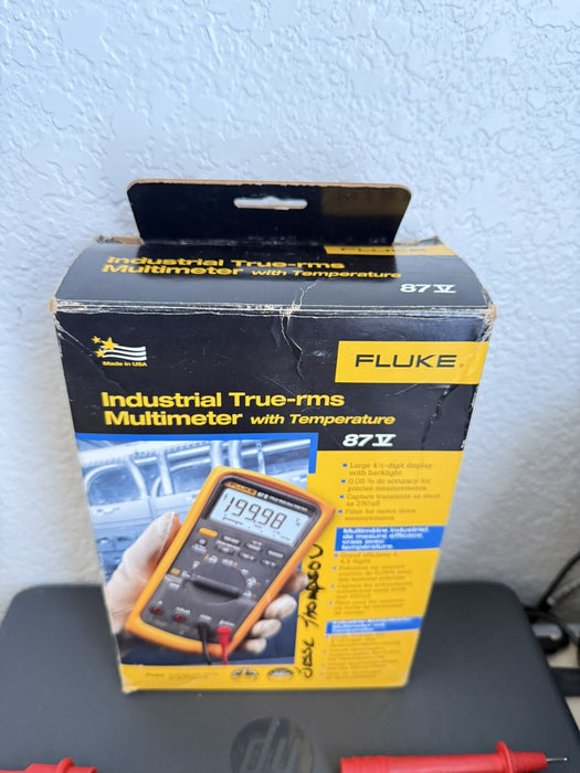 FLUKE 87V TRUE RMS MULTIMETER W /LEADS - FREE SHIPPING (TESTED)