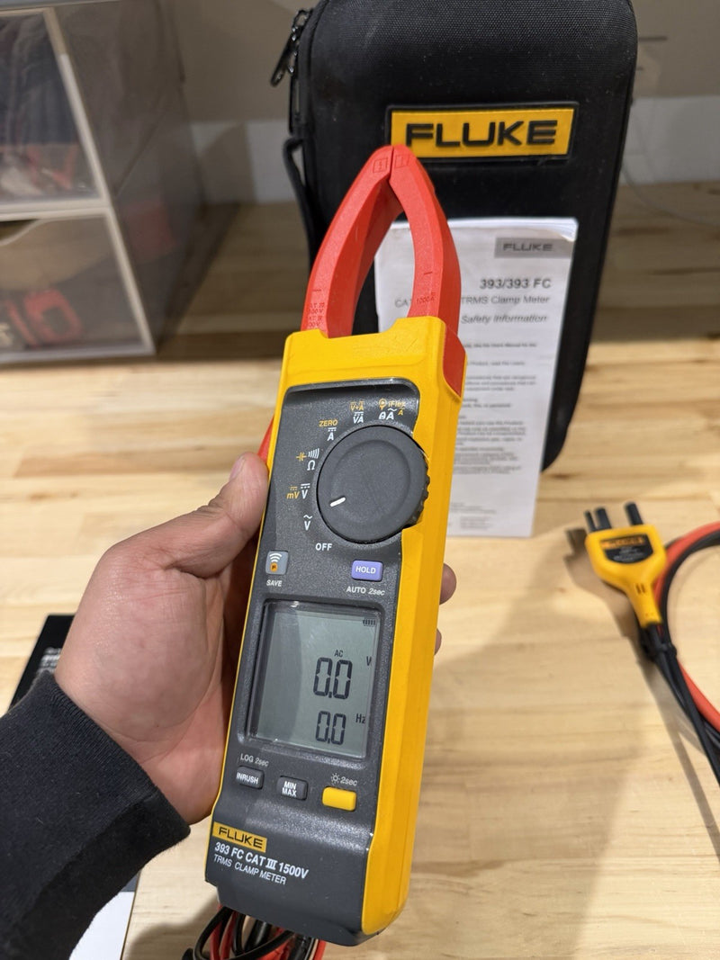FLUKE 393 FC CAT III 1500V TRMS CLAMP METER WITH IFLEX PROBE & LEADS TESTED