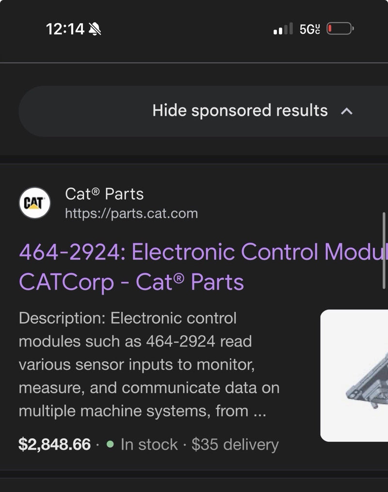 CAT 464-2924 ECM CONTROL MODULE