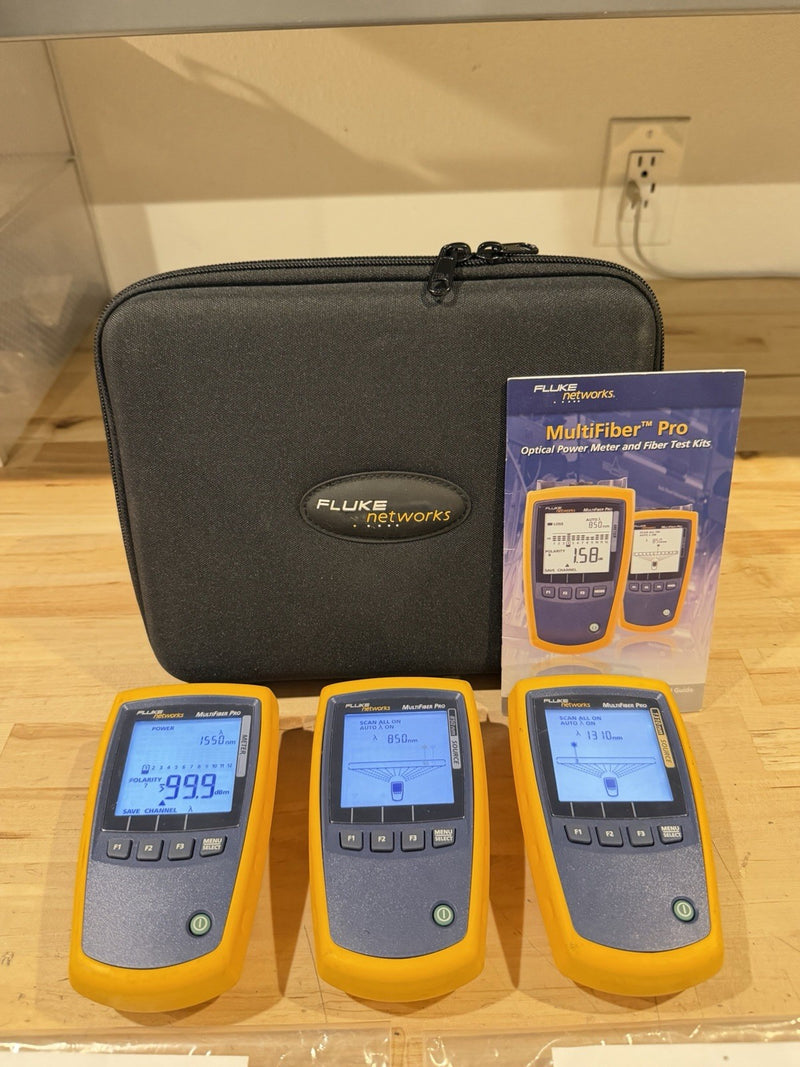 FLUKE NETWORKS MFTK MM-850/SM-1310 MULTIFIBER PRO MPO FIBER LOSS TEST KIT TESTED