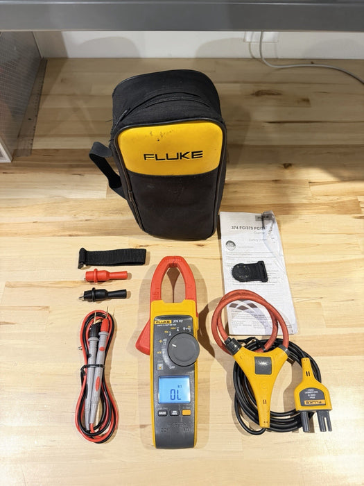 FLUKE 376FC WIRELESS TRUE RMS AC/DC CLAMP METER W/LEADS - SHIPS FAST