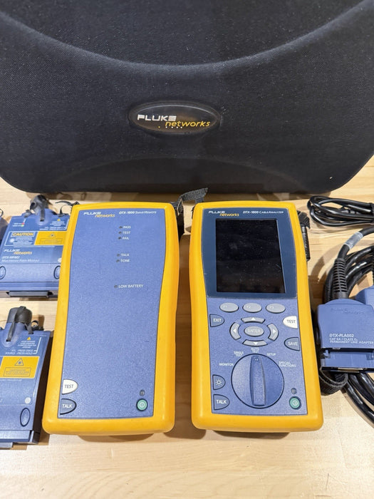 FLUKE NETWORKS DTX-1800 CABLE ANALYZER W/DTX-SFM2 DTX-MFM2 DTX-PLA002 (TESTED)