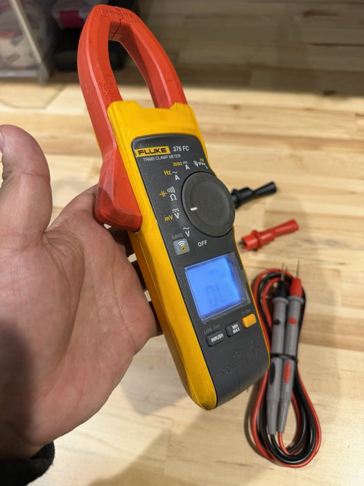 FLUKE 376FC WIRELESS TRUE RMS AC/DC CLAMP METER W/LEADS - SHIPS FAST