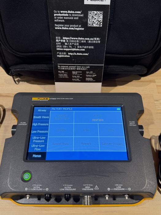 FLUKE VT900 GAS FLOW ANALYZER W/CASE & CHARGER-FREE SHIPPING (TESTED)