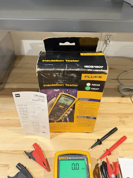 FLUKE 1507 INSULATION MULTIMETER W/ LEADS & CLIPS - SHIPS FAST (NEW)