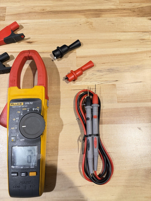 FLUKE 376FC WIRELESS TRUE RMS AC/DC CLAMP METER W/LEADS - SHIPS FAST