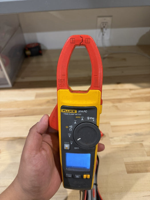 FLUKE 374 FC TRMS CLAMP METER W/ LEADS & CLIPS (TESTED) SHIPS FAST