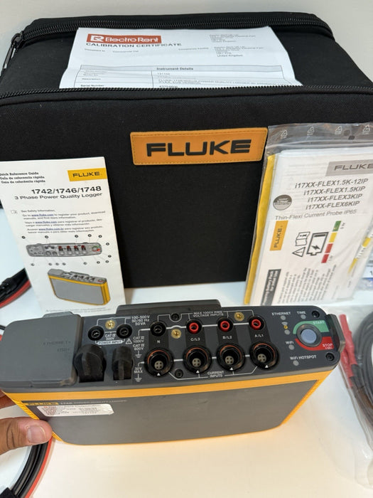 FLUKE 1748 3 PHASE POWER QUALITY LOGGER CALIBRATED 2027 TESTED