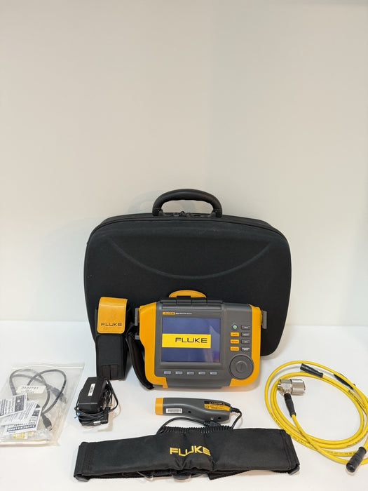 FLUKE 810 VIBRATION TESTER WITH TACHOMETER & TRIAXIAL ACCELEROMETER & CASE TESTED