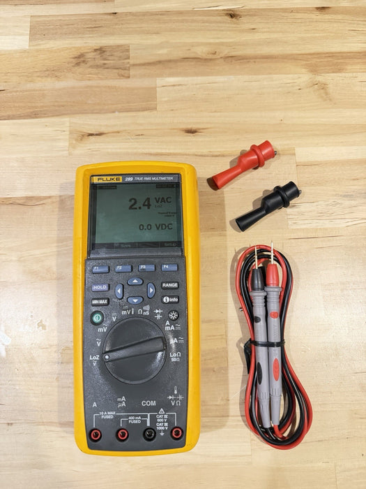 FLUKE 289 TRUE RMS ELECTRONIC LOGGING DIGITAL MULTIMETER W/ LEADS & CLIPS #8