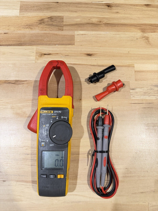 FLUKE 374 FC TRMS CLAMP METER W/ LEADS & CLIPS (TESTED) SHIPS FAST