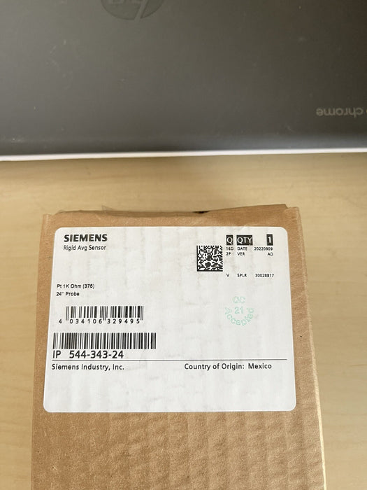 SIEMENS HVAC RIGID AVERAGING SENSOR ~ 24" PROBE ~ 544-343-24 NEW