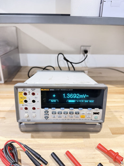 FLUKE 8846A 6 1/2 PRECISION DIGITAL MULTIMETER (TESTED) W / LEADS & CLIPS