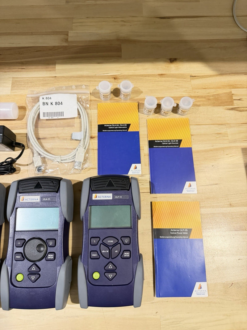 ACTERNA MK-3S OPTICAL TEST KIT OLA-55/OLS-55/OLP-55 WITH6 FRONT SHELLS/AC ADAPTERS