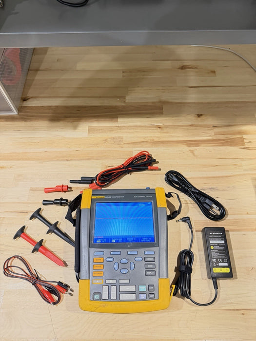 FLUKE 190-202 SCOPEMETER 2.5GS/S 2CHANNEL 200MHZ OSCILLOSCOPE TESTED