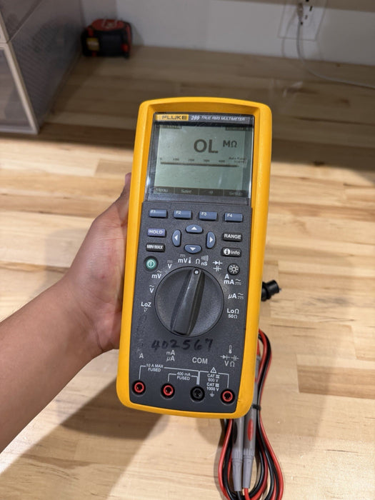 FLUKE 289 TRUE RMS ELECTRONIC LOGGING DIGITAL MULTIMETER W/ LEADS & CLIPS #8