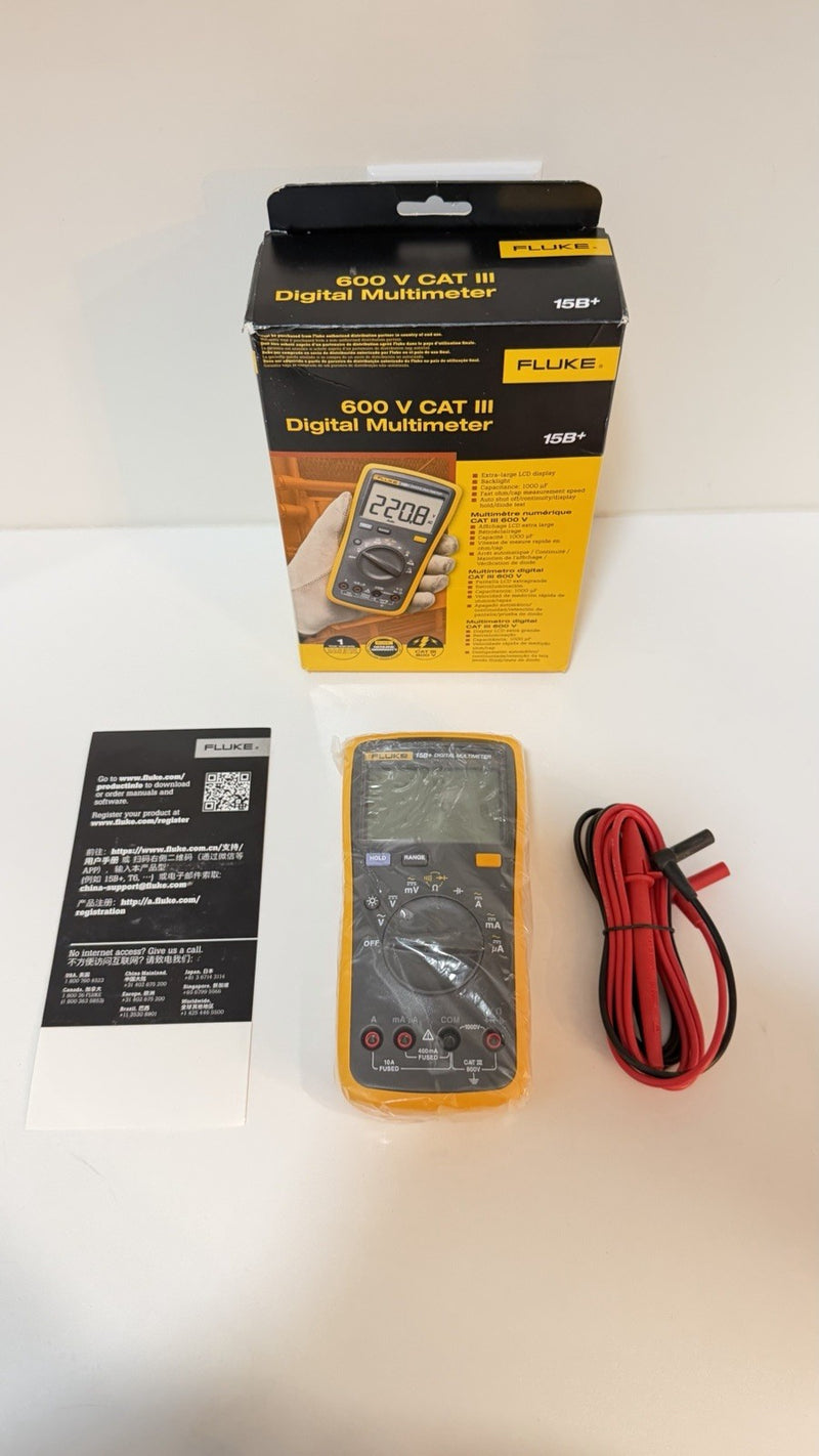 FLUKE 15B+ CAT III 600V DIGITAL MULTIMETER