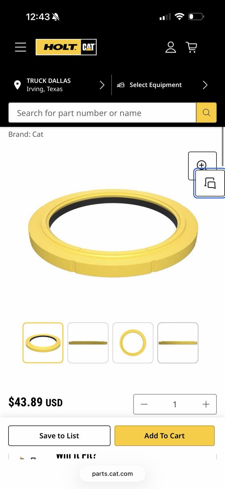 CAT 167-2199: 55MM ROD DIAMETER PLASTIC BUFFER SEAL