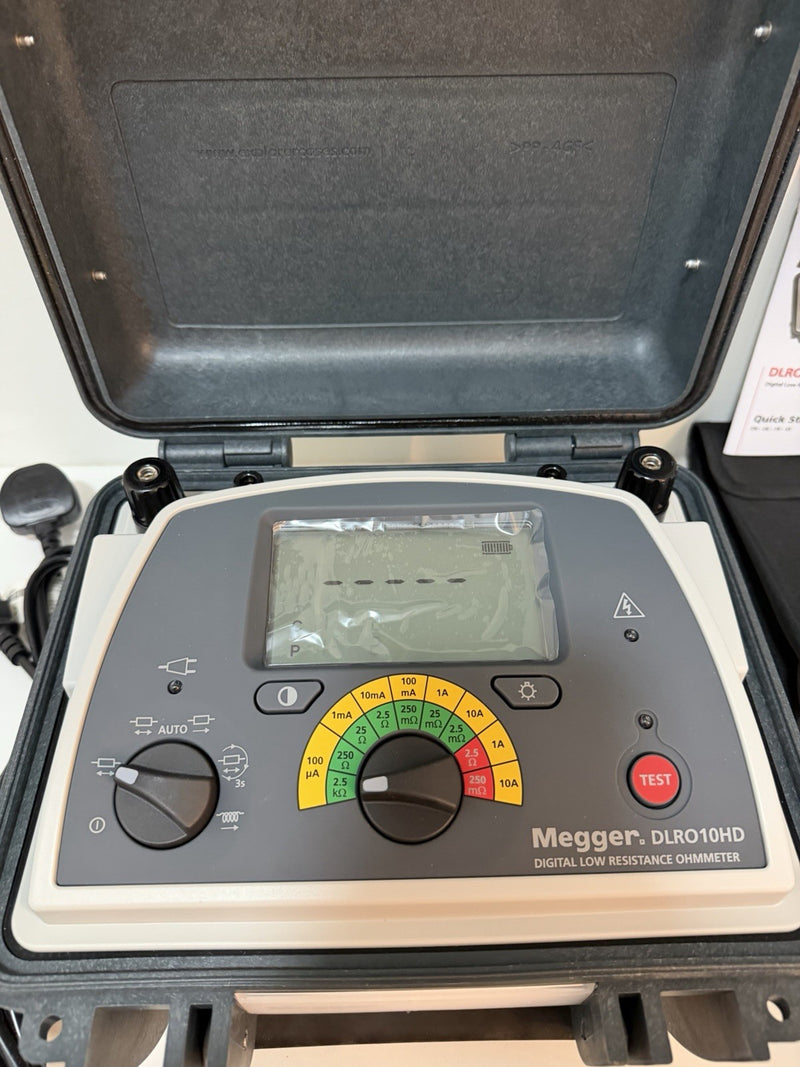MEGGER DLRO10HD DIGITAL LOW RESISTANCE OHMMETER WITH CABLES