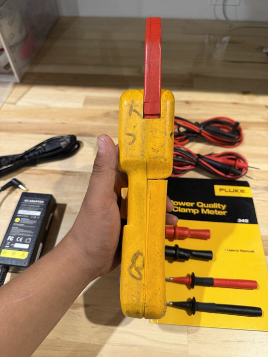 FLUKE 345 POWER QUALITY CLAMP METER W/LEADS & ACCESSORIES (TESTED) SHIPS FAST