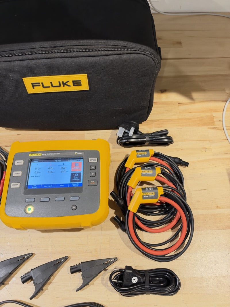 FLUKE 1734 ENERGY LOGGER KIT W/ ACCESSORIES (FREE SHIPPING)