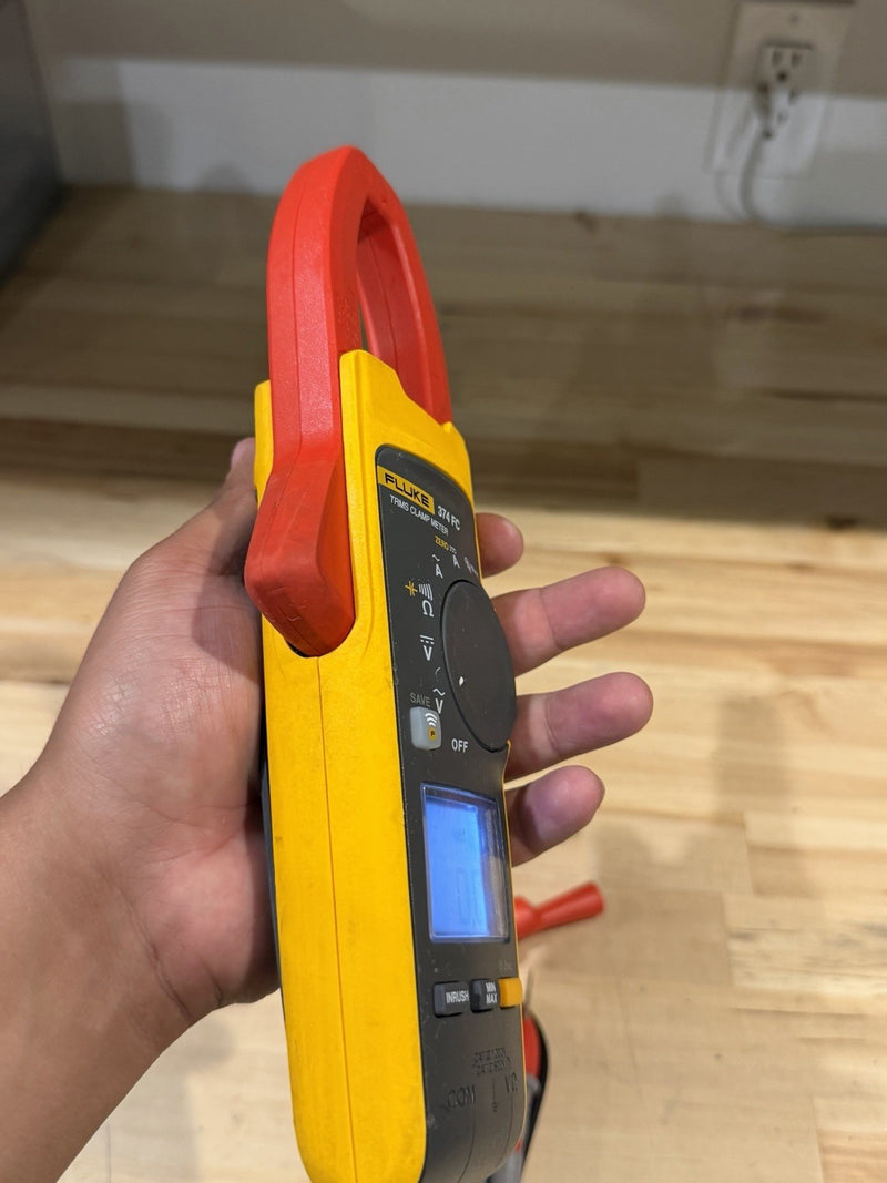 FLUKE 374 FC TRMS CLAMP METER WITH LEADS & CLIPS TESTED
