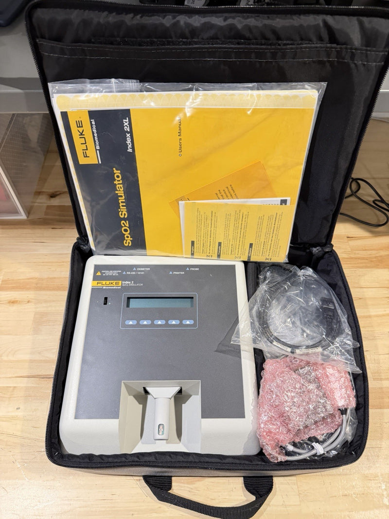 FLUKE INDEX 2 SPO2 SIMULATOR KIT W/ ACCESSORIES (TESTED) SHIPS FREE - NEW