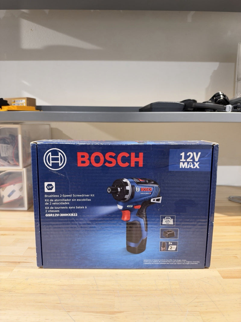 BOSCH GSR12V-300HXB22 BRUSHLESS 2 SPEED SCREWDRIVER KIT (NEW SEALED)