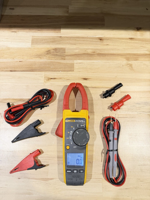 FLUKE 376 AC/DC TRUE RMS WIRELESS CLAMP METER W /LEADS & CLIPS -SHIPS FAST