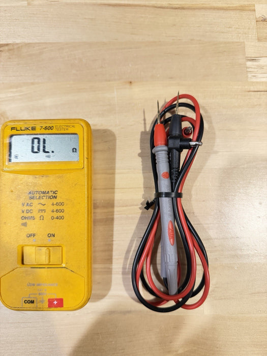 FLUKE 7-600 ELECTRICAL TESTER WITH LEADS & CLIPS TESTED