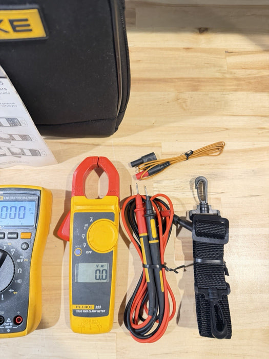 FLUKE 116/323 HVAC MULTIMETER COMBO KIT W/ ACCESSORIES (TESTED) SHIPS FAST