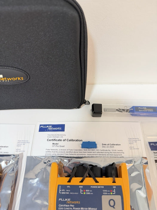 FLUKE NETWORKS CFP-QUAD CERTIFIBER PRO KIT (NEW FACTORY SEALED) CALIBRATED 2026