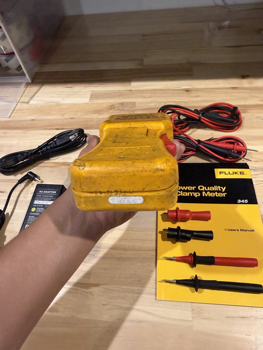 FLUKE 345 POWER QUALITY CLAMP METER W/LEADS & ACCESSORIES (TESTED) SHIPS FAST