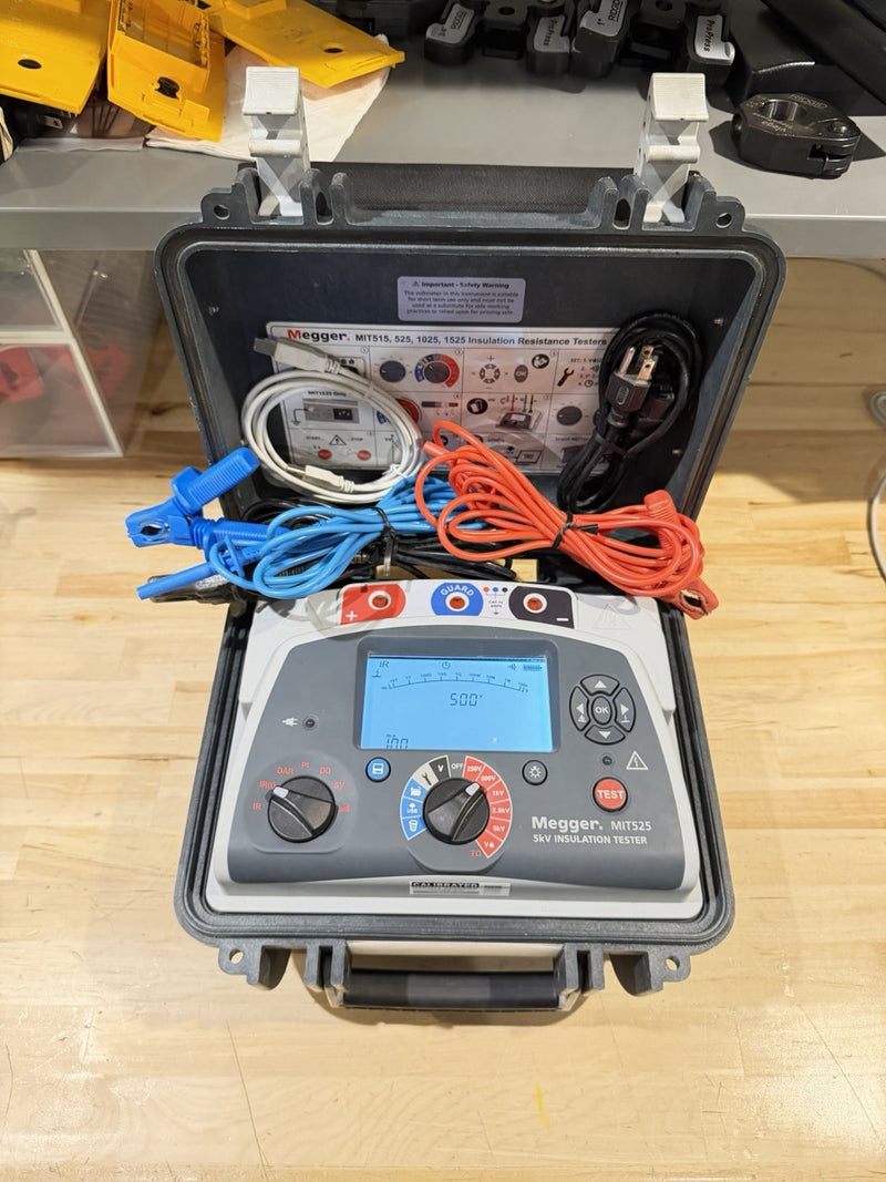 MEGGER MIT525 5KV INSULATION TESTER W/ LEADS & CHARGER (TESTED) FREE SHIPPING