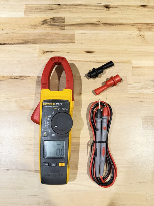 FLUKE 374 FC TRMS CLAMP METER W/ LEADS & CLIPS (TESTED) SHIPS FAST