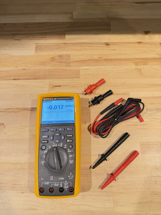FLUKE 289 TRUE RMS ELECTRONIC LOGGING DIGITAL MULTIMETER W/ LEADS & CLIPS