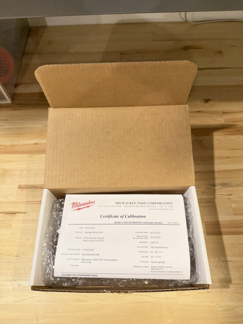 MILWAUKEE 2268-20NST 12:1 INFD TEMP-GUN (NIST) CALIBRATED 2026 RARE