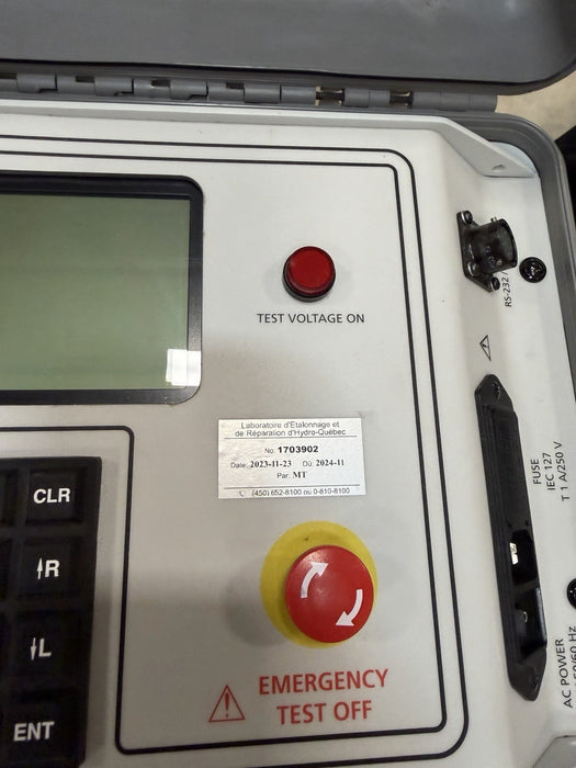 MEGGER THREE-PHASE TTR 550503 TRANSFORMER TURN-RATIO TESTER W/ CABLES (TESTED)