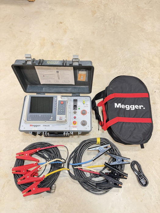 MEGGER TTR330 TRANSFORMER TURN-RATIO TEST SET W/ CABLES & BAG  (TESTED)