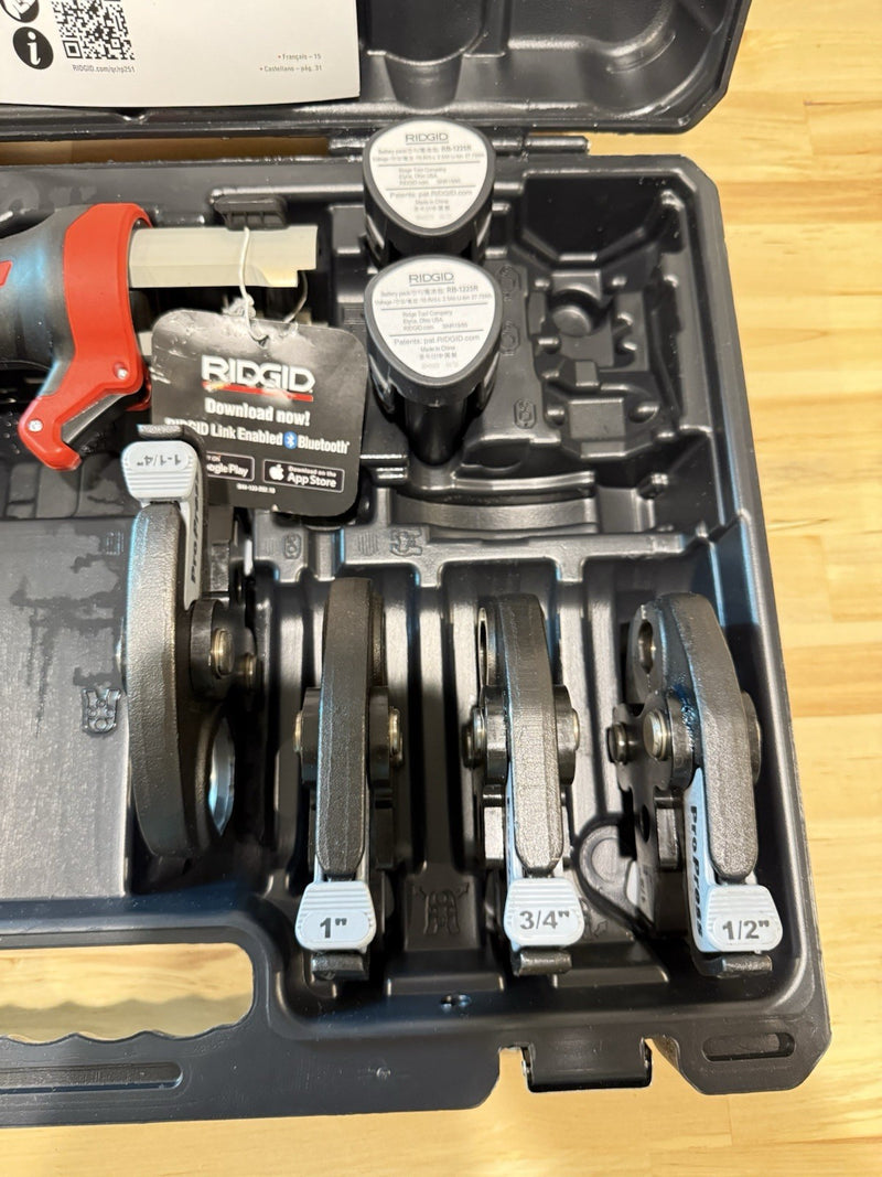 RIDGID RP251 PRESSTOOL KIT WITH 1/2 3/4 1”1-1/4 IN JAWS