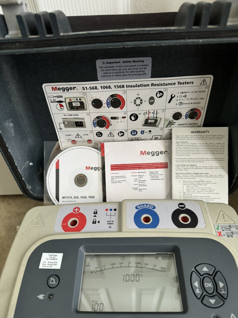 MEGGEE S1-1568 15KV INSULATION RESISTANCE TETSER WITH LEADS
