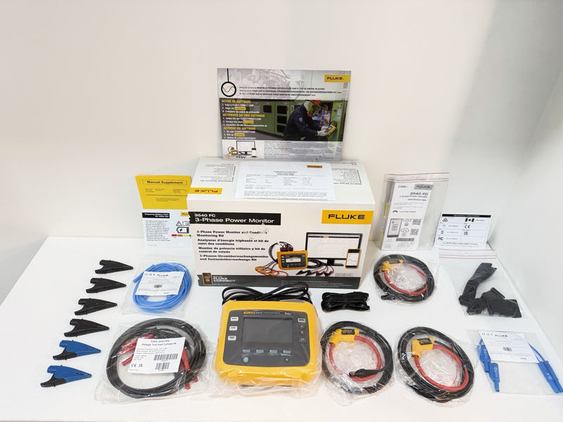 FLUKE 3540 FC 3-PHASE POWER MONITOR KIT (CALIBRATED 2027) FREE SHIPPING