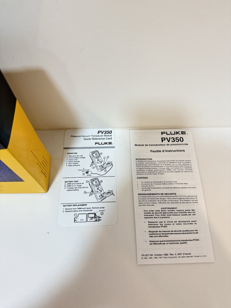 FLUKE PV350 PRESSURE VACUMM TRANSDUCER MODULE TO FIND RARE