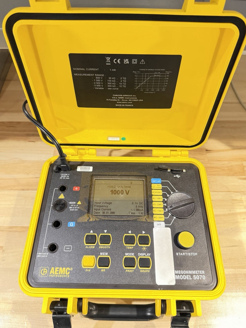 AEMC 5070 MEGOHMMETER GRAPHICAL INSULATION TESTER
